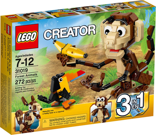 LEGO 31019 Creator 3-in-1 Forest Animals: Monkey, Bear & Squirrel - Auzzistore