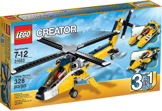 LEGO 31023 Yellow Racers 3-in-1 Helicopter, Race Car, Speedboat - Auzzistore