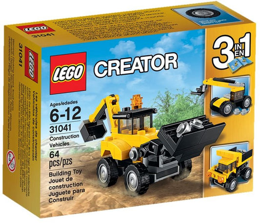 LEGO 31041 3-in-1 Construction Vehicles: Backhoe, Dump Truck & Telehandler - Auzzistore