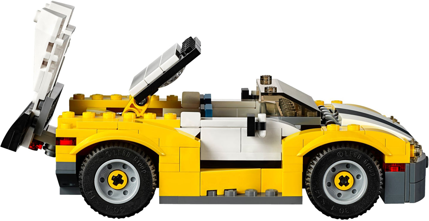 LEGO 31046 3-in-1 Fast Car, Truck & Skid Loader Building Set