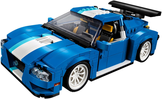 LEGO 31070 Turbo Track Racer 3-in-1 Sports Car, Forklift, Blue Racer – view 2 - Auzzistore