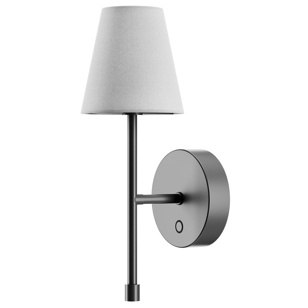 Globe LED Wall Sconce Wireless Light 2 Pack, Black Finish, 250 Lumens, 2700K, 3 Step Dimmer, USB-C Charging - Ideal for Apartments & Dorm Rooms