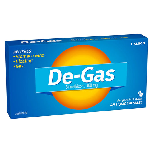 De-Gas 48 Liquid Capsules for Stomach Wind, Bloating, Gas - Simethicone 100mg – view 2 - Auzzistore