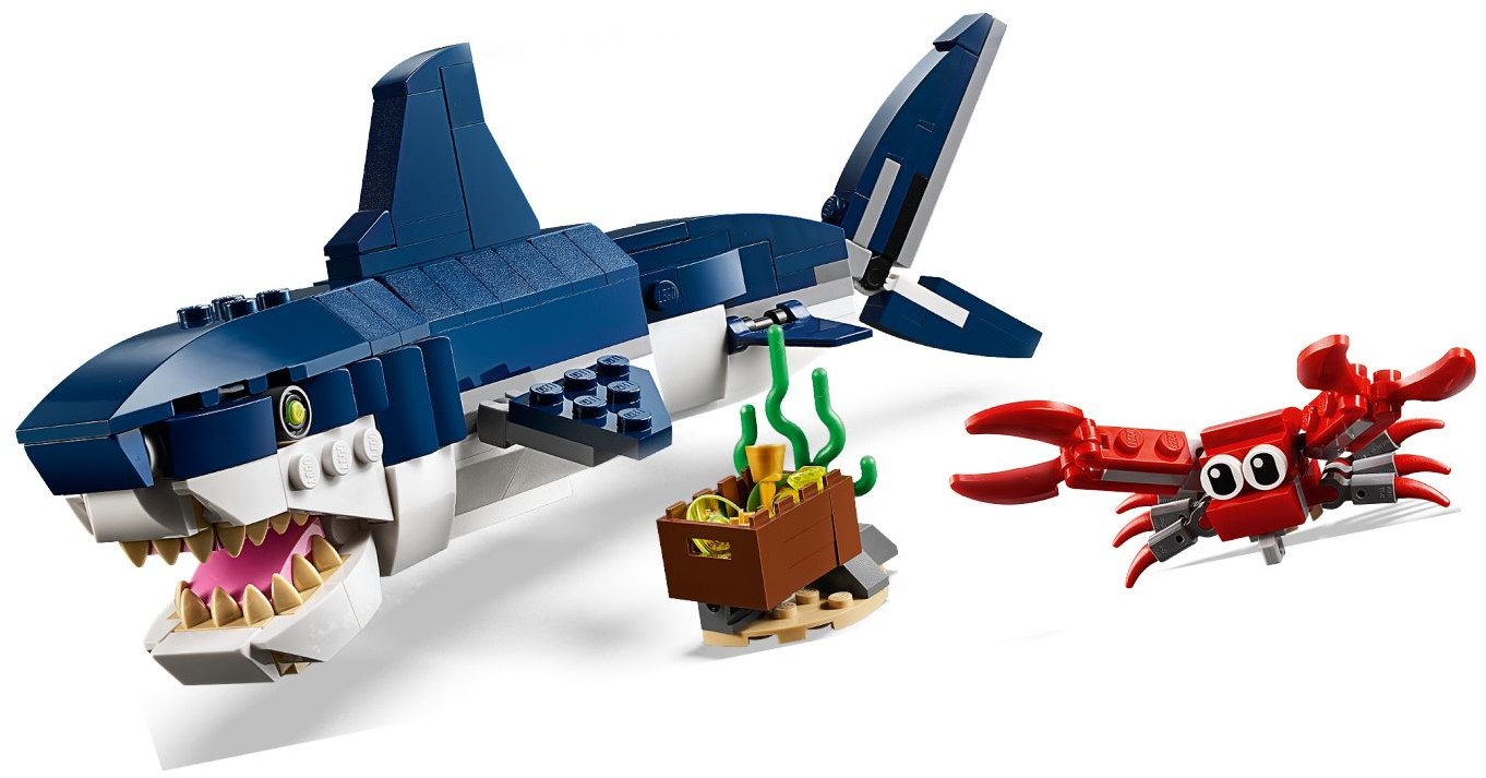 LEGO 31088 Deep Sea Creatures 3-in-1 Shark, Squid, Anglerfish Building Set
