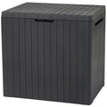 Keter City Box Outdoor Storage Side Table Weather Resistant Plastic