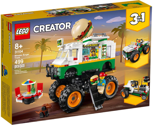 LEGO 31104 Monster Burger Truck: 3-in-1 Food Truck, Off-Roader, Tractor - Auzzistore