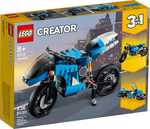 LEGO 31114 Creator 3 in 1 Superbike - Blue Bike Motorcycle Set - Auzzistore