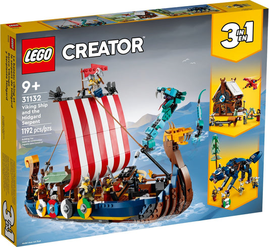 LEGO 31132 Viking Ship & Midgard Serpent 3in1 Building Set - Auzzistore