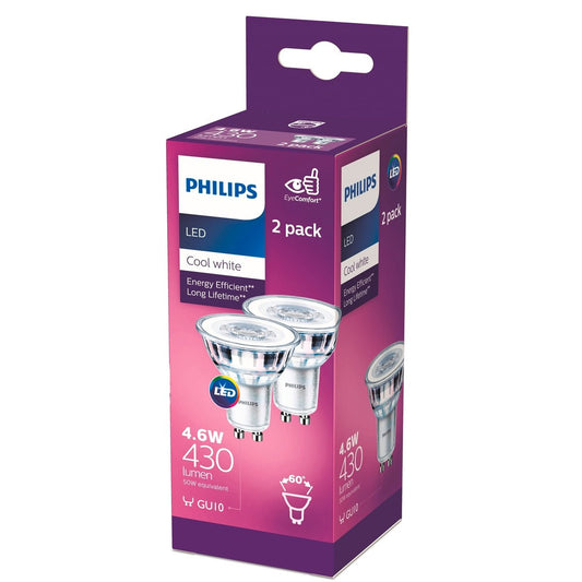 Philips GU10 LED Spot 6W 430lm Cool White 2 Pack 50mm x 54mm – view 2