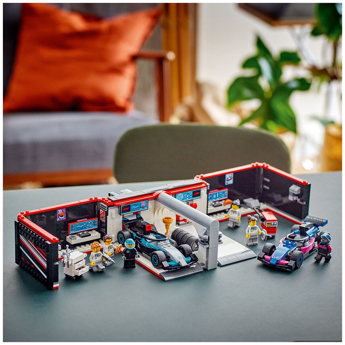 LEGO City F1 Garage & Mercedes-AMG And Alpine Cars Toy Playset 60444