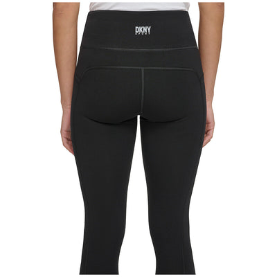 DKNY Logo Legging Black/White XXL - Stretchy Cotton Blend, Iconic Logo Waistband