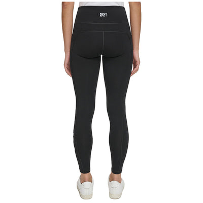 DKNY Logo Legging Black/White XXL - Stretchy Cotton Blend, Iconic Logo Waistband