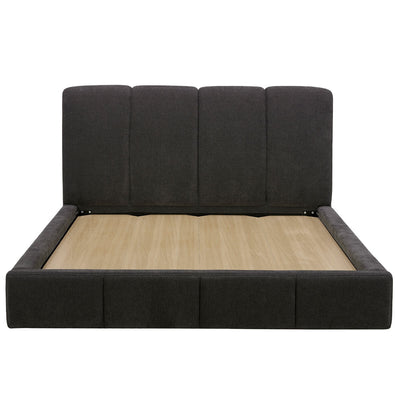 Aiden & Ivy Upholstered Queen Bed Elite Charcoal Fabric Heavy Duty