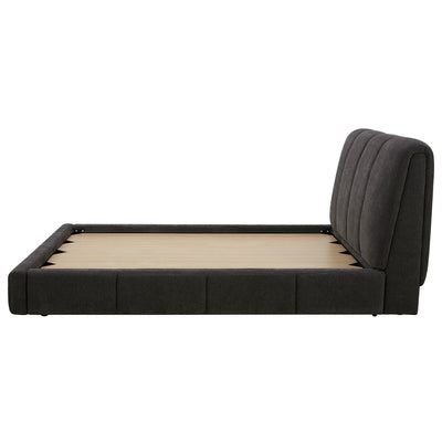 Aiden & Ivy Upholstered Queen Bed Elite Charcoal Fabric Heavy Duty