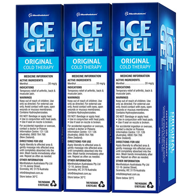 Mentholatum Ice Gel Cooling Muscle & Joint Pain Relief 3 x 100g