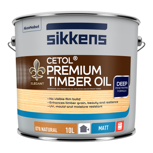 Sikkens Cetol Premium Timber Oil Natural 10L - 10L - Matte Finish - UV Protection - Auzzistore