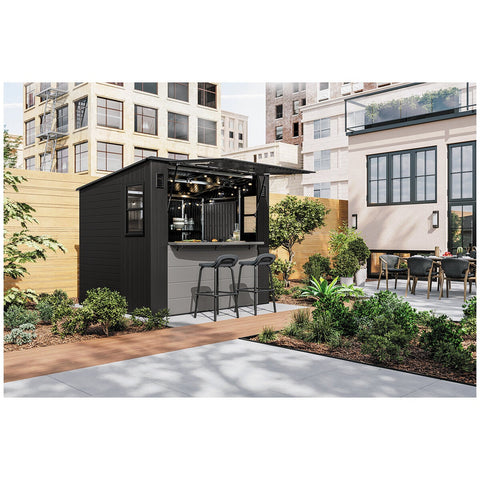 Suncast Cabana Entertainment Shed 2430 x 2130mm Adjustable Shelving Storage
