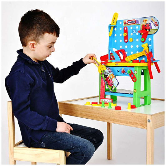 Bildo Little Tikes Cozy's Toolbench 36 Piece Set with Toolbench, Hammer, Saw, Screwdriver, Wrench, Angle, Screws, 50 cm Bench Height - Auzzistore