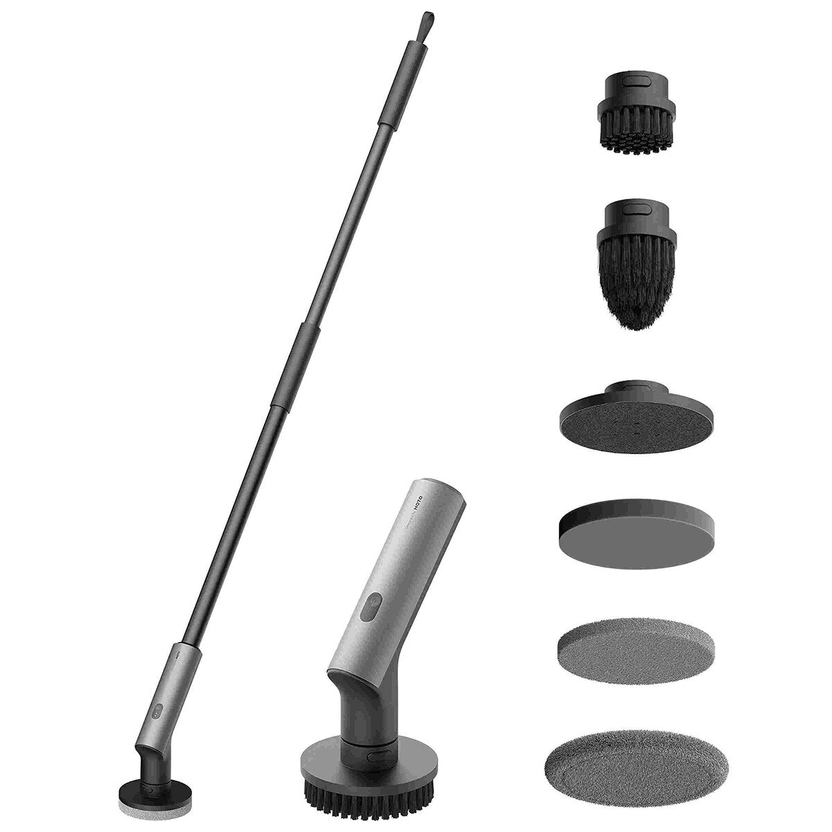 HOTO Cordless Spin Scrubber | Rechargeable | 300 RPM | 3 Replaceable Brush Heads