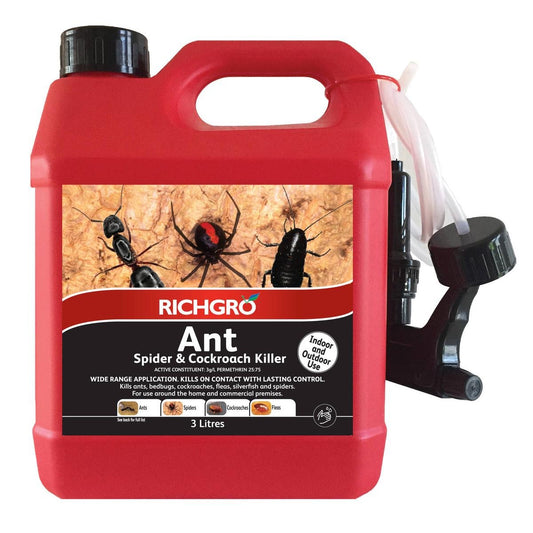 Richgro Ant Spider Cockroach Killer - 3L Ready to Use Liquid - Clear - Auzzistore