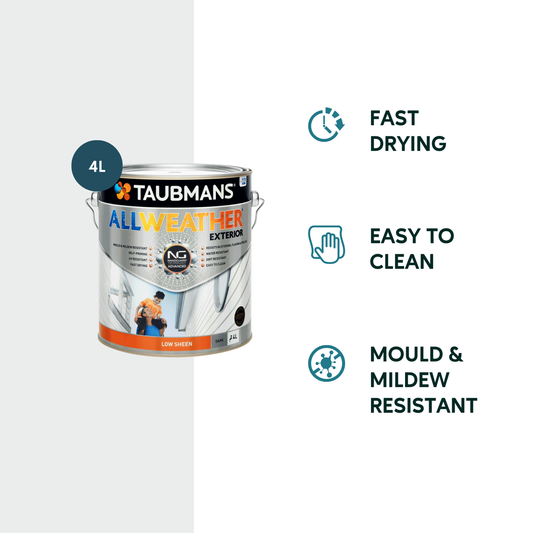 Taubmans 4L Dark Low Sheen All Weather Exterior Paint - Water Based - Mould Resistant – view 2 - Auzzistore