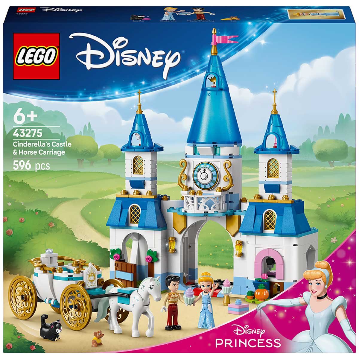 LEGO Disney Princess Cinderella’s Castle And Horse Carriage Building Set 43275