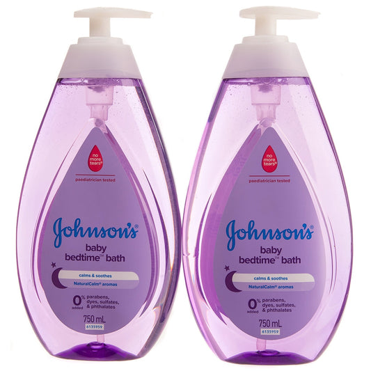 Johnson's Baby Bedtime Baby Bath 2 x 750ml - Soothing Formula with NaturalCalm Aromas - Auzzistore