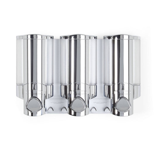 Better Living Aviva Dispenser - 3 x 325ml - Chrome - Wall-Mounted - Easy Access - Auzzistore