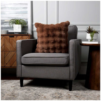 House & Home Luxe Faux Fur Cushion 55 x 55cm Light Brown