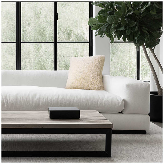 Mon Chateau Beige Faux Fur Pillow - OEKO-TEX Certified, Silky Soft, No Fibre Shedding