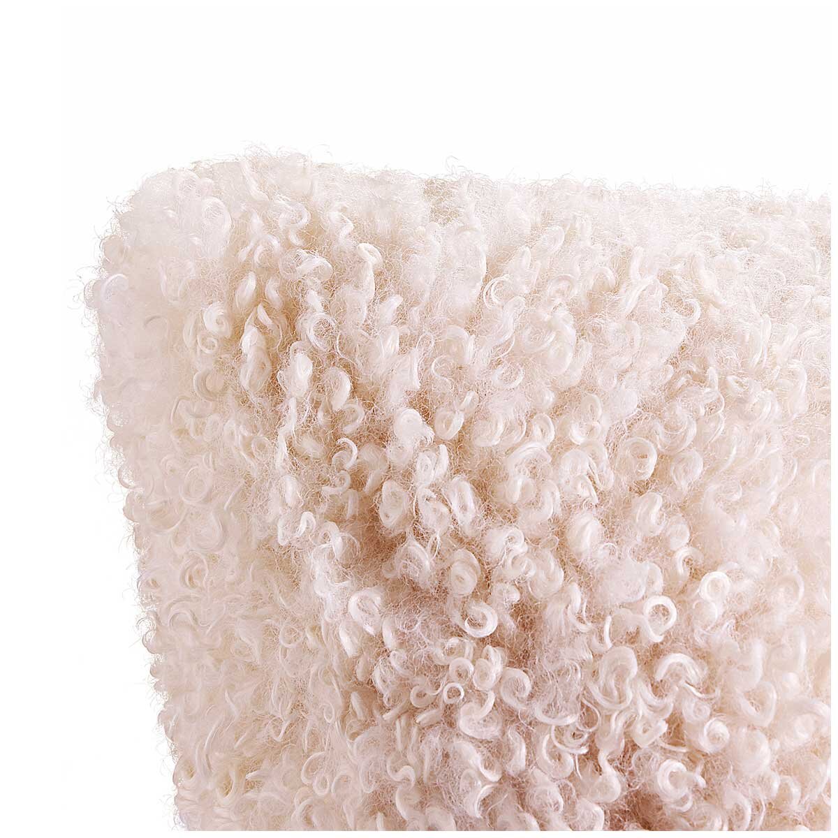 Mon Chateau Beige Faux Fur Pillow - OEKO-TEX Certified, Silky Soft, No Fibre Shedding