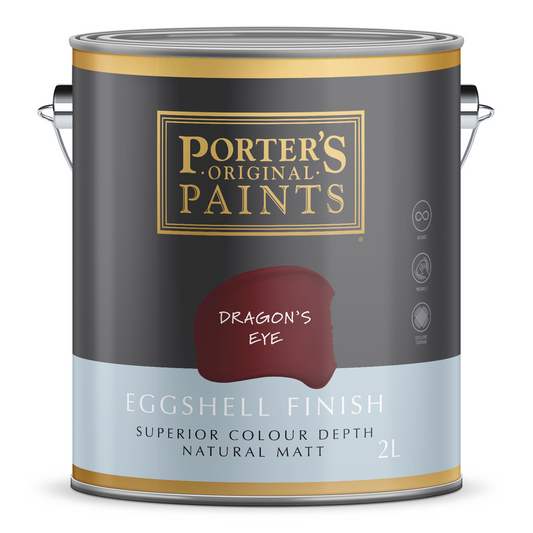 Porter S Dragon's Eye Eggshell Finish Washable Paint 2L 162mm x 156mm x 141mm - Auzzistore