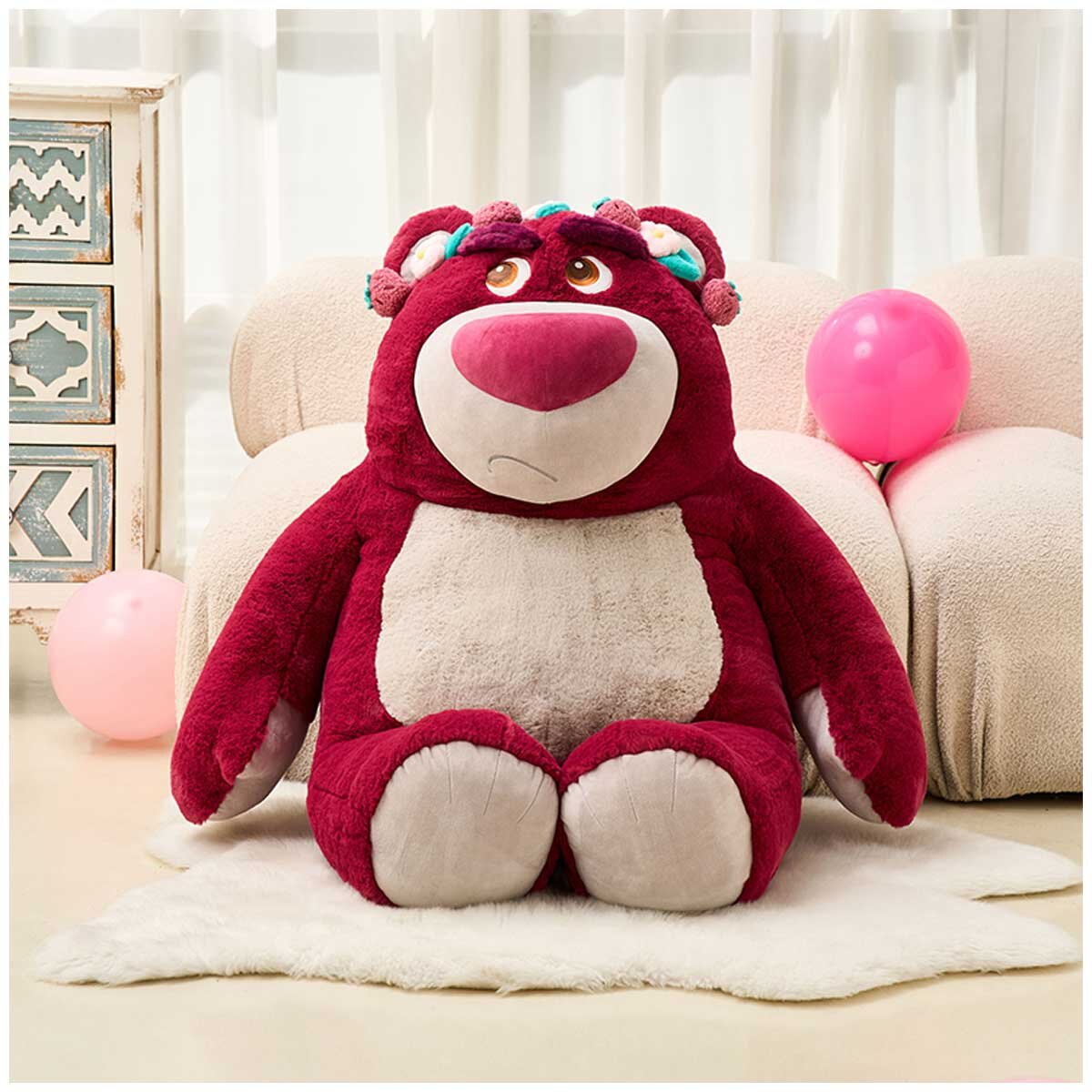 Disney Lotso 80cm Plush Toy with Detachable Strawberry-Scented Blanket