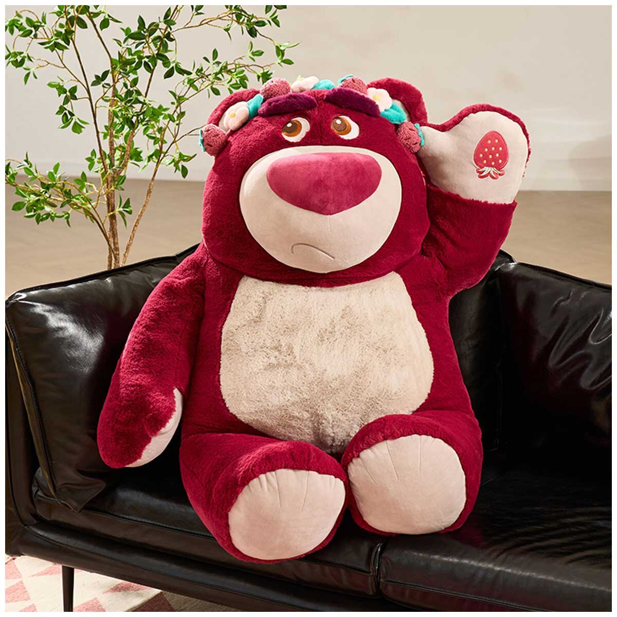 Disney Lotso 80cm Plush Toy with Detachable Strawberry-Scented Blanket