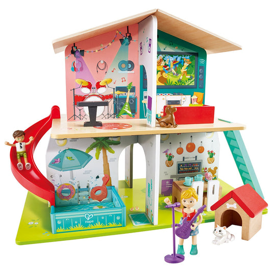 Hape Rock & Slide House Sound Effects Playset with Climbing Wall & Musical Features – view 2
