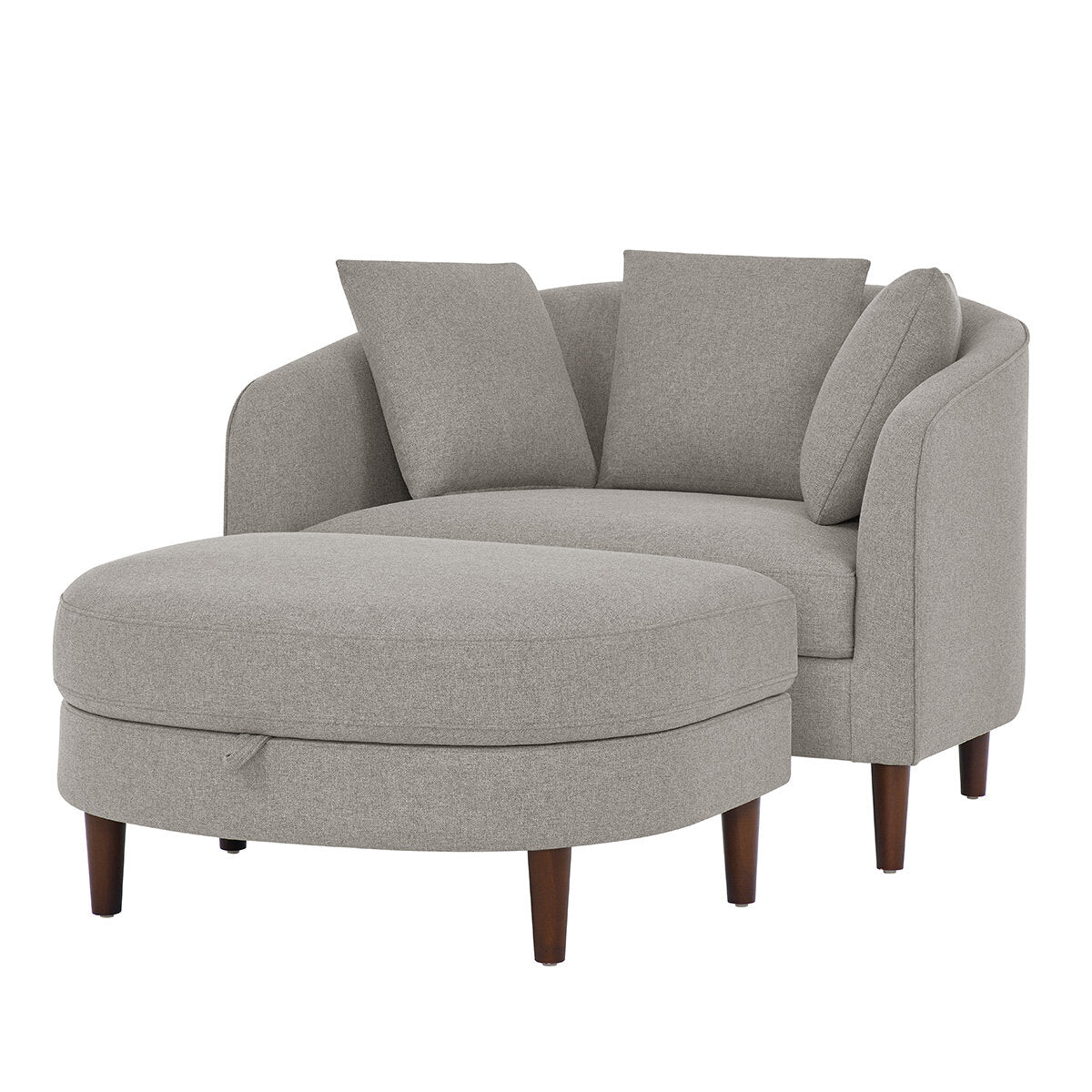 Thomasville Fabric Accent Chair with Storage Ottoman