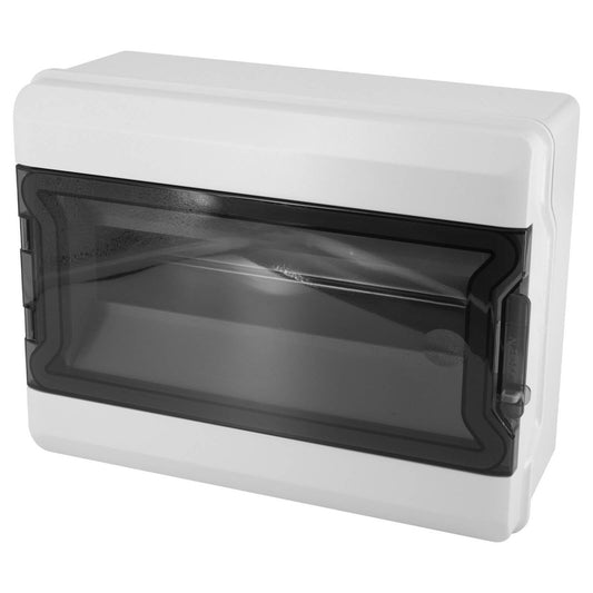 Deta 12 Pole Switchboard - IP65 Weatherproof - Din Rail Spacing - Grey/Black - Auzzistore