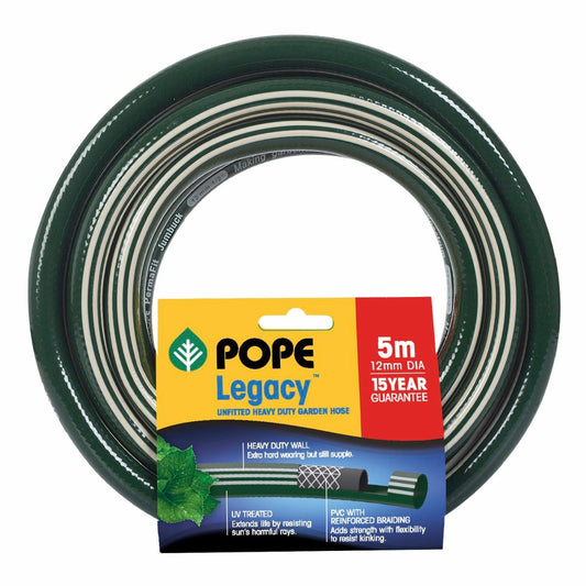 Pope Legacy Garden Hose - 12mm x 5m - PVC - Heavy Duty - Auzzistore