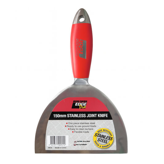 Builders Edge Plaster Knife - 150mm - Stainless Steel - Rust Resistant