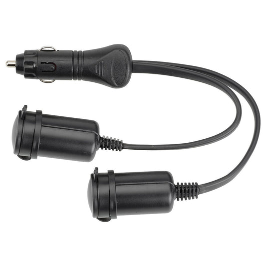 Narva Heavy Duty Adaptor Auxiliary Plug to Twin Accessory Sockets - 20A 12V/10A 24V - 150mm Lead