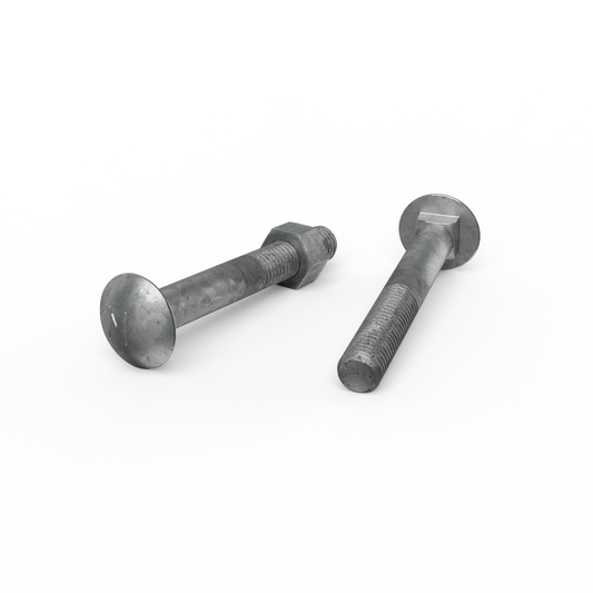 Zenith Hot Dip Galvanised M12 x 90mm Cup Head Bolts Nuts Each - Auzzistore