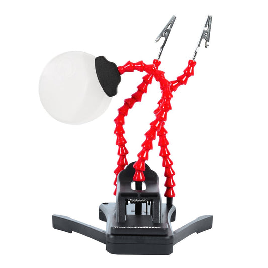 Helping Hand Magnetic Base - Flexible Dual-Arm Tool - 75mm Lens - 2.5x to 5x Magnification – view 2 - Auzzistore