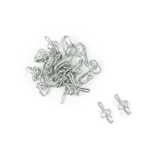 Windoware Gathering Curtain Hooks 25mm Metal 25 Pack Durable Steel - Auzzistore