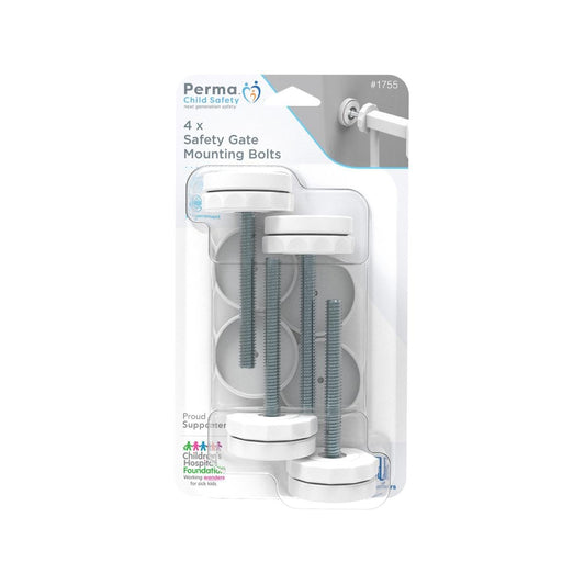 Perma Child Safety Gate Rotary Mounting Bolts 4 Pack Metal Plastic Safety - Auzzistore