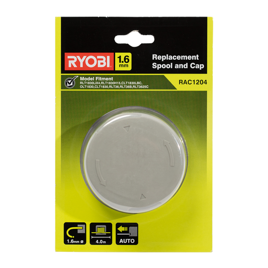 Ryobi Replacement Line Trimmer Spool and Cap 1.6mm Plastic Easy Use