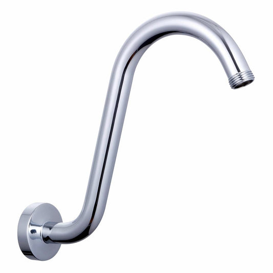 Estilo Chrome Swan Neck Shower Arm 185mm Brass Durable Design - Auzzistore