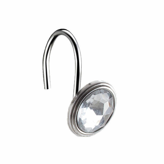 Barelli Exquisite Shower Curtain Rings - 12 Pack - Silver - Durable