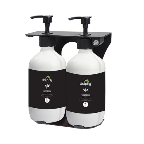 Dolphy Manual Liquid Soap Dispenser 500ml x 2, Wall-Mounted, ABS & Stainless Steel, White