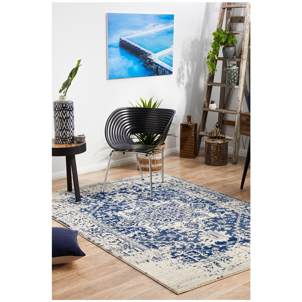 Rug Culture Evoke 253 White/Navy Indoor Rug 290 x 200cm
