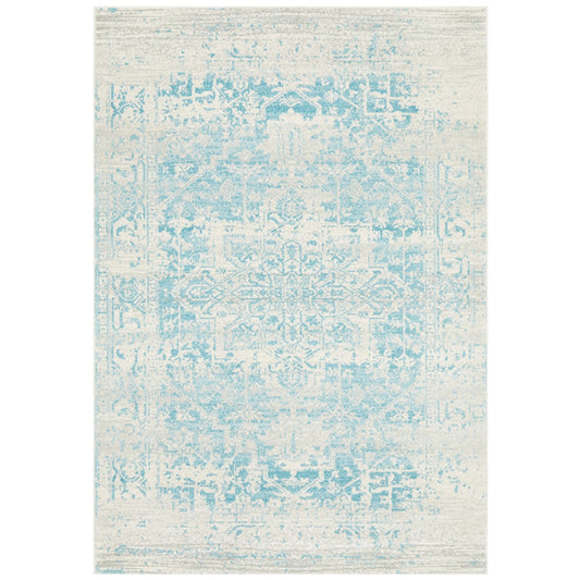 Rug Culture Evoke 253 White and Blue Area Rug Made in Turkey 400 x 300cm